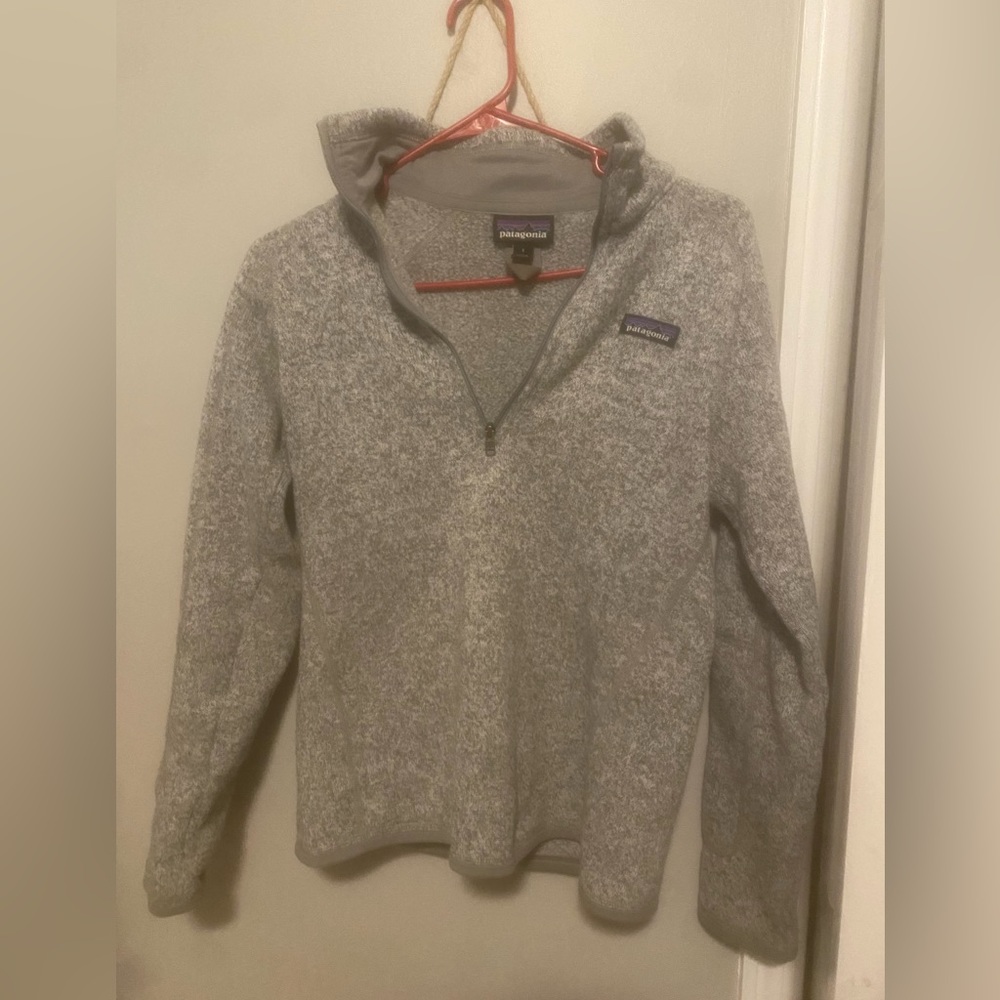 Patagonia grey quarter zip sweater
